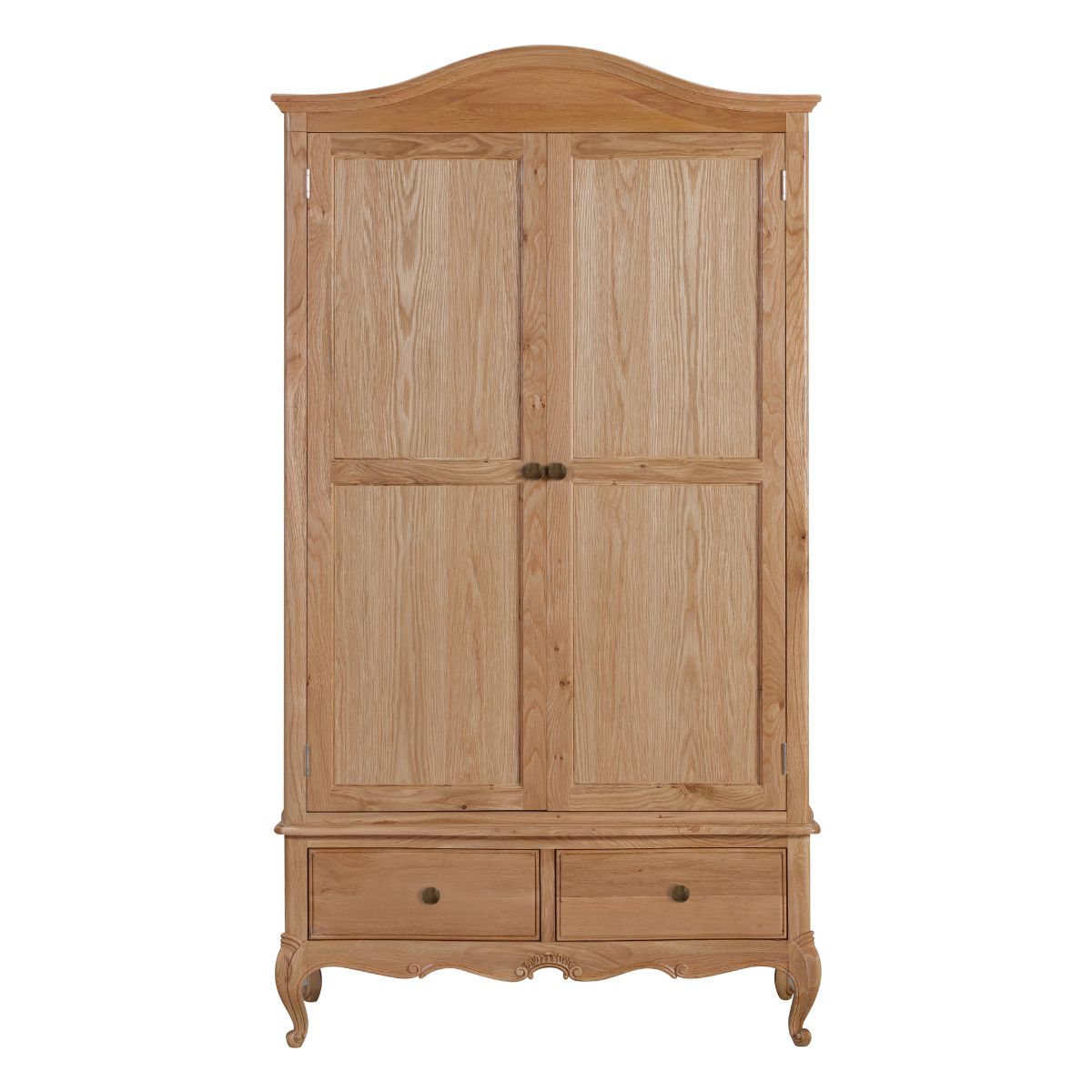 Armoire Versailles en chêne à 2 portes avec tiroirs