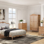 Commode haute Versailles en chêne à 5 tiroirs