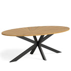 Table de salle à manger ovale en chêne naturel Virgil