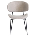 Chaise de salle à manger Winona à dossier incurvé en tissu