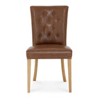 Chaise de salle à manger Winnie rustique en chêne brun