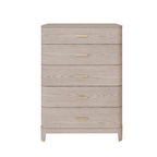 Commode haute en bois Zulema à 5 tiroirs