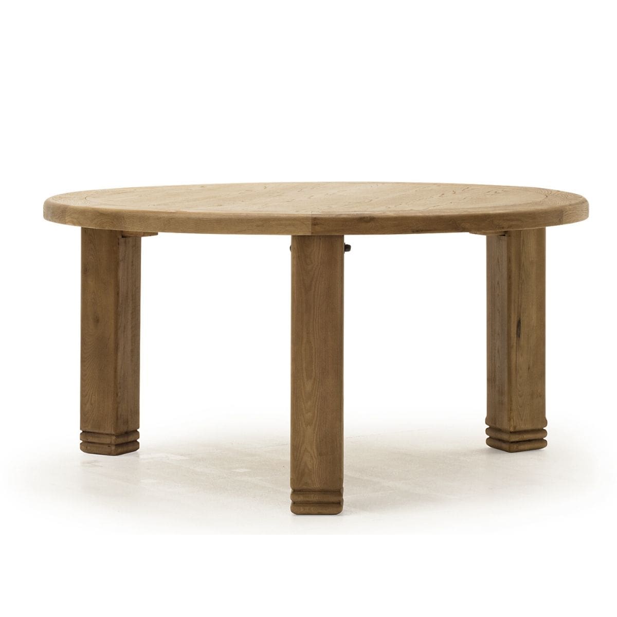 Table de salle à manger ronde rustique en chêne Dunloe