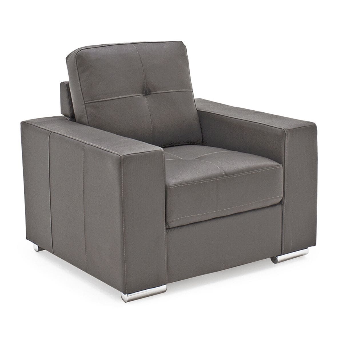 Fauteuil carré Gordon en similicuir