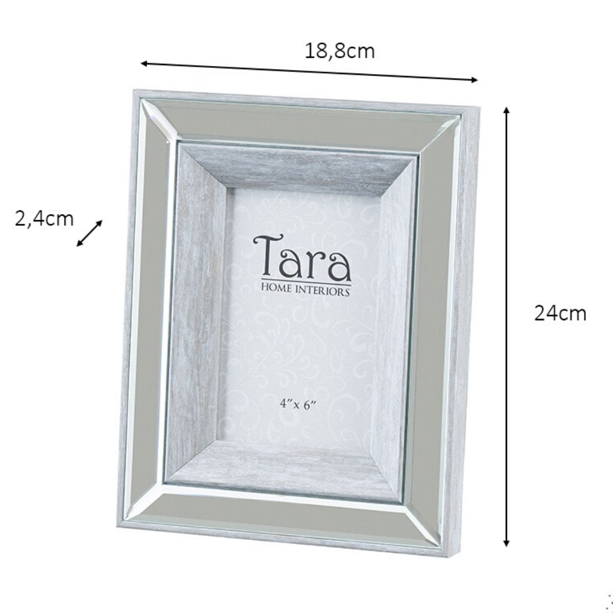Cadre photo en bois Margot Grey 4x6