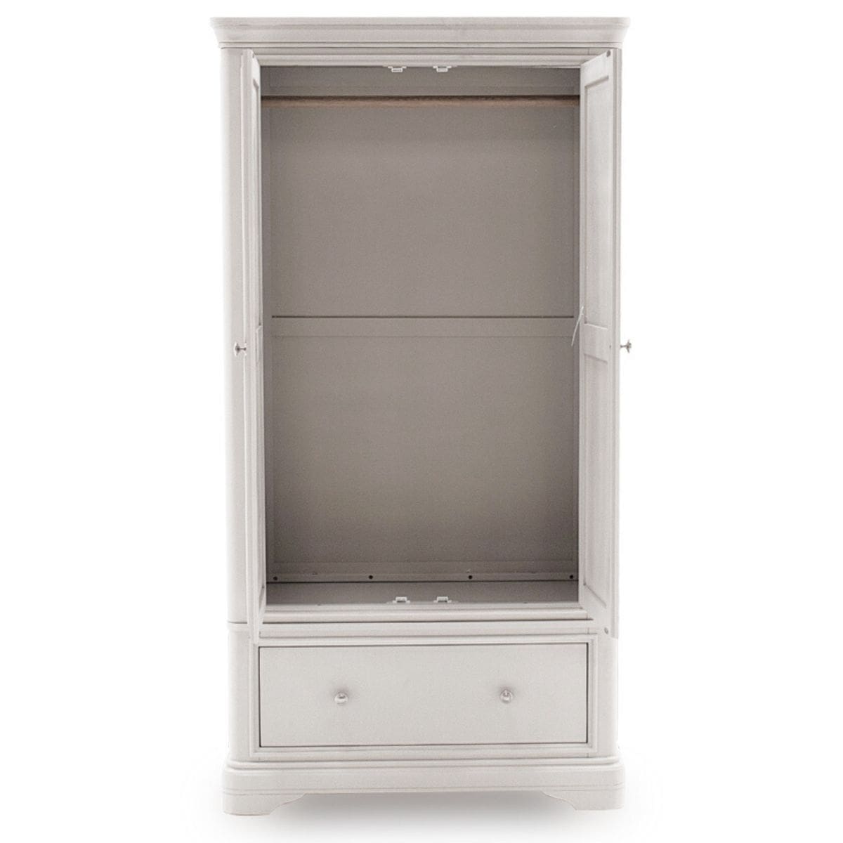 Armoire Mika en bois gris à 2 portes et 1 tiroir