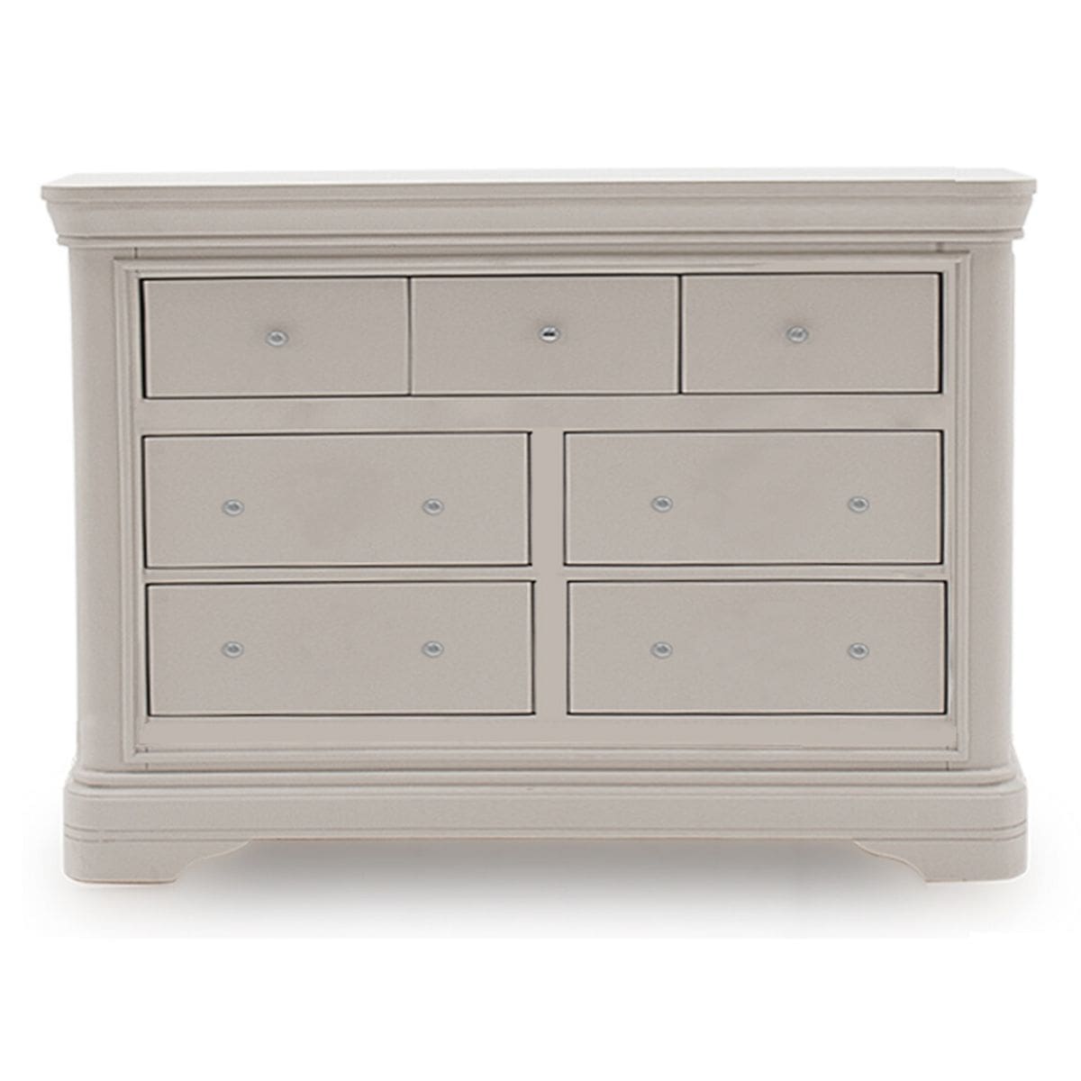 Commode Mika en pin gris à 7 tiroirs