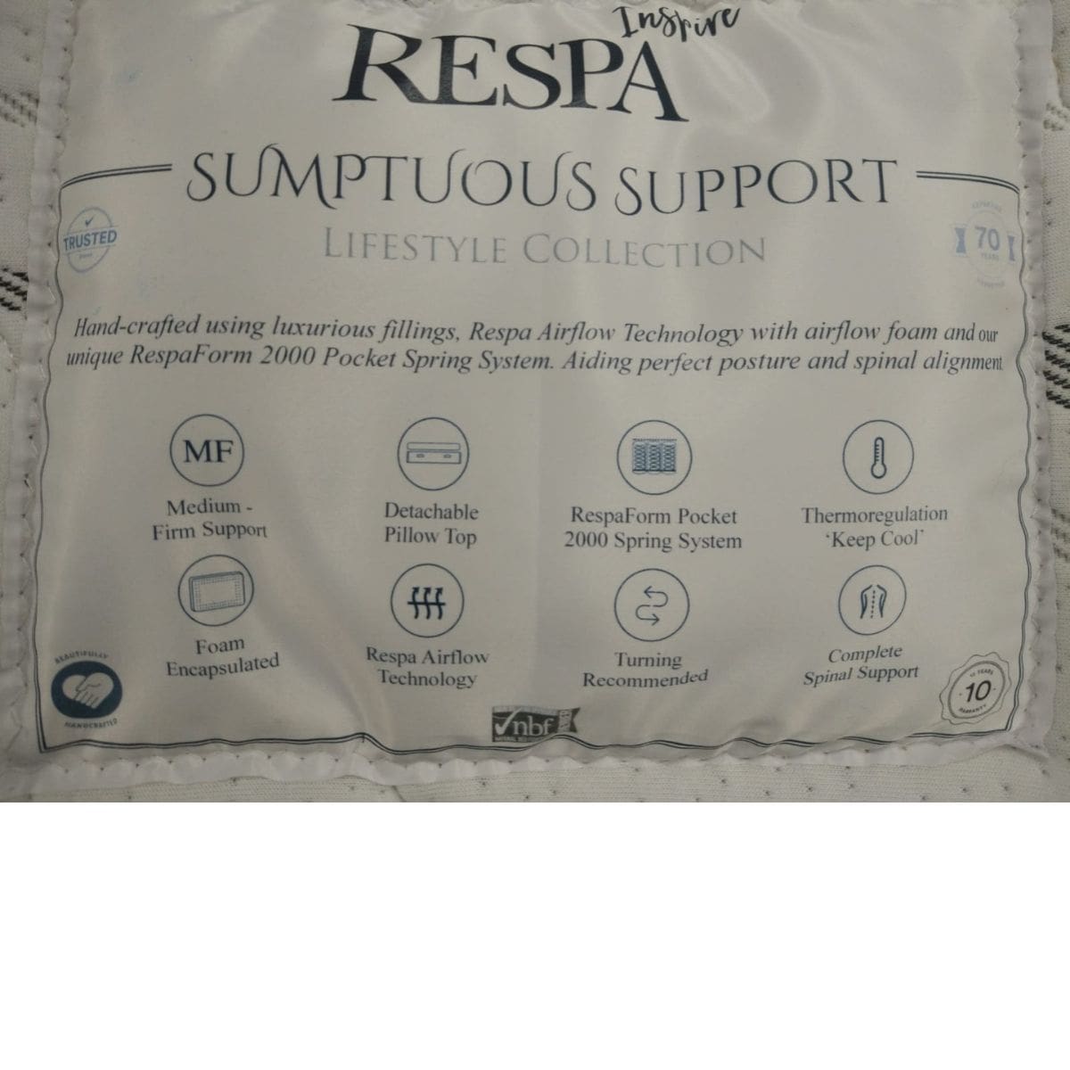 Matelas profilé à soutien somptueux de Respa