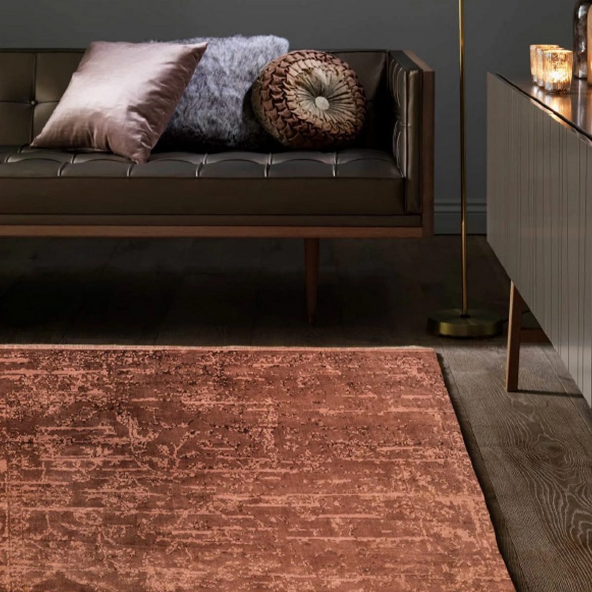 Tapis Zehraya à patine abstraite 